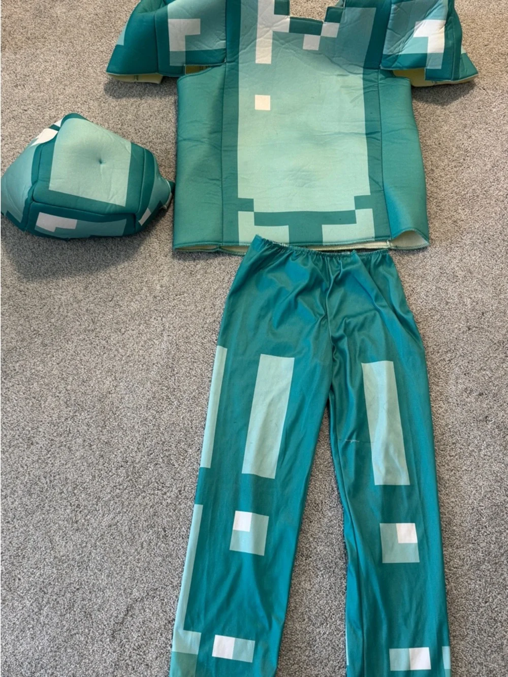 Disguise Kids Pixelated Teal and Light Minecraft Costume - Picture 2 of 5